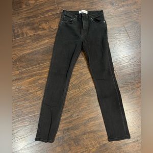 Reformation Jeans, midrise, straightleg, black